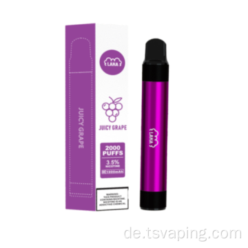 Lana 2000puff gesünderer Einweg -Vape -Stift